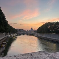 Sunset view of the Vatican and the Tiber
